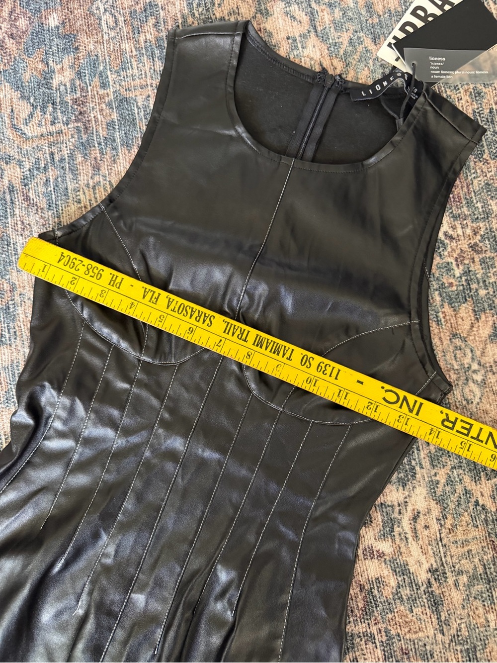 NEW Lioness Le Chateau Pleather Corset Style Bodice Sleeveless Mini Dress XS - Picture 8 of 14